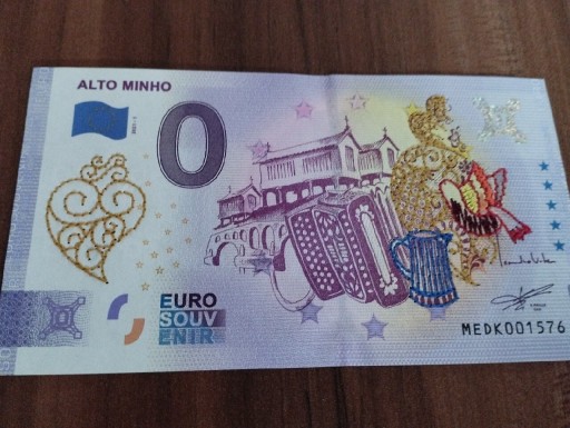 Zdjęcie oferty: Bon banknot kolekcjonerski 0 euro haftowany Alto 