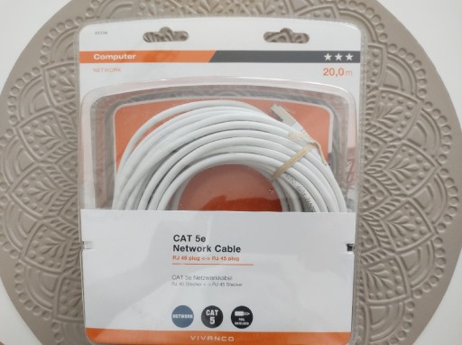 Zdjęcie oferty: Kabel ethernet cat 5e rj45 20m sieciowy skr