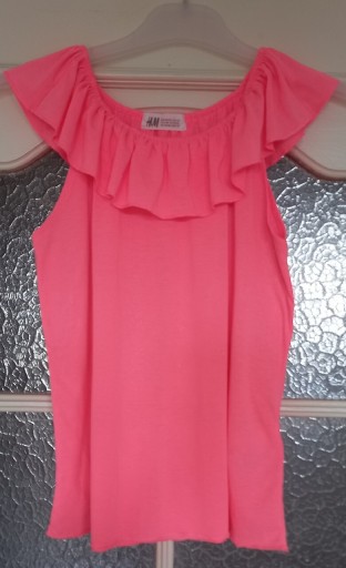 Zdjęcie oferty: Nowa koszulka top dziewczęcy z falbanką rozm 134-140cm H&M