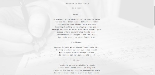 Zdjęcie oferty: Sprzedam tekst piosenki: Thunder in Our Souls