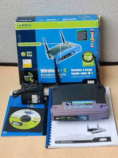 Zdjęcie oferty: Linksys WRT54GL router pudełko zasilacz CD 