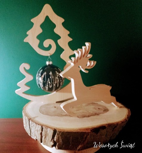 Zdjęcie oferty: Świąteczny drewniany stroik