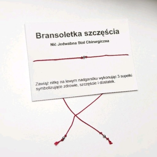 Zdjęcie oferty: Bransoletka Szczęścia nić jedwabna 