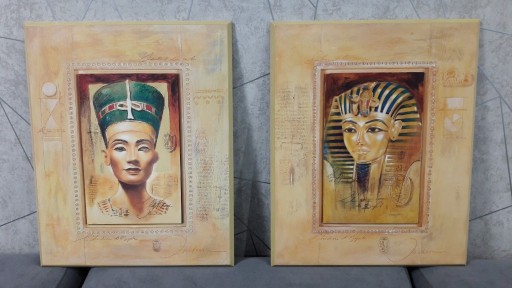 Zdjęcie oferty: Obrazy - Głowy egipskie, Nefretete i Sfinks.