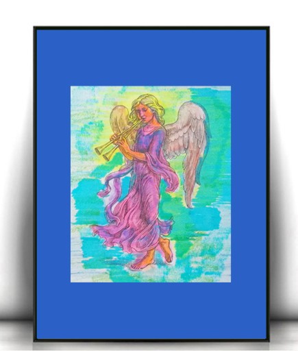 Zdjęcie oferty: retro obrazek z aniołem, aniołek plakat A4