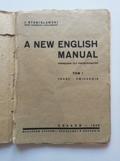 Zdjęcie oferty: A NEW ENGLISH MANUAL 1 Stanisławski 1945