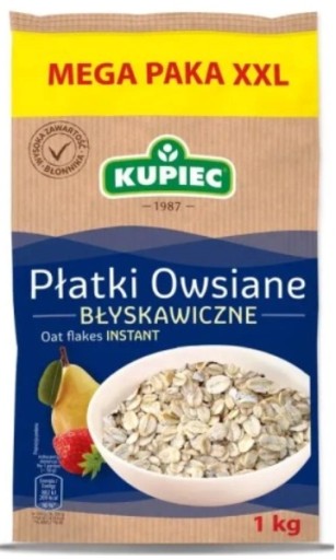 Zdjęcie oferty: Płatki owsiane błyskawiczne 1kg Kupiec