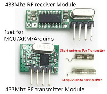 Zdjęcie oferty: Zestaw RF nadajnik i odbiornik 433MHz z antenkami