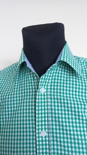 Zdjęcie oferty: zielona w kratkę męska koszula Wólczanka