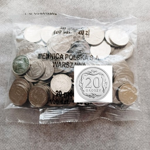 Zdjęcie oferty: 2022 POLSKA 50 GR. GROSZY - folia o zaw. 100szt