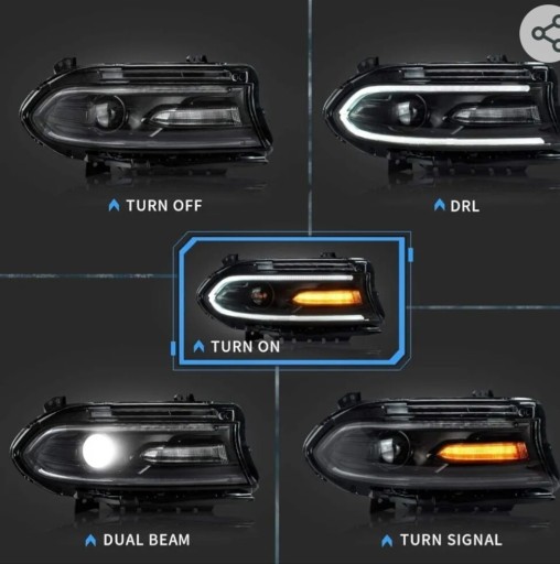 Zdjęcie oferty: Lampy przód lampa reflektor Dodge Charger 2015 +