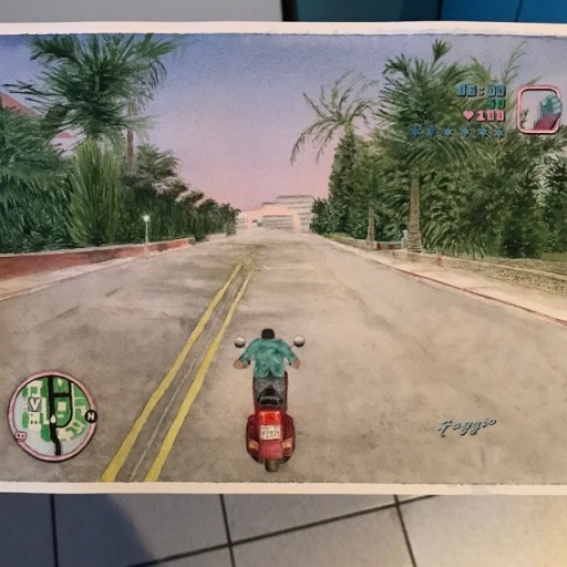 Zdjęcie oferty: GTA Vice City - obraz ręcznie malowany