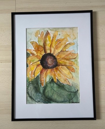 Zdjęcie oferty: Obraz ręcznie malowany akwarela Słonecznik A4 nowy 