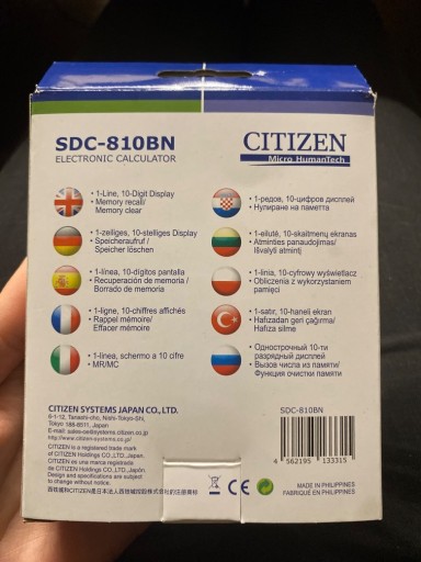 Zdjęcie oferty: Kalkulator citizen SDC-810BN