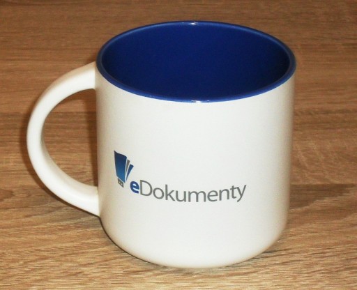 Zdjęcie oferty: Kubek ceramiczny poj 380 ml z nadrukiem eDokumenty