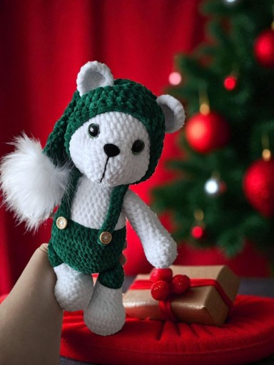 Zdjęcie oferty: Świąteczny miś polarny maskotka 33-35 cm! Idealny prezent pod choinkę. 