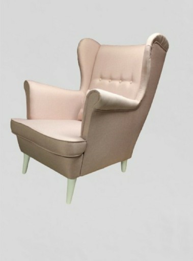 Zdjęcie oferty: fotel uszak TIMES skandynawski stylowy pudrowy róż