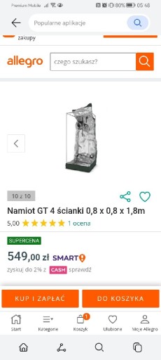 Zdjęcie oferty: Namiot GT 4ścianki 0,8x0,8x1, 8m