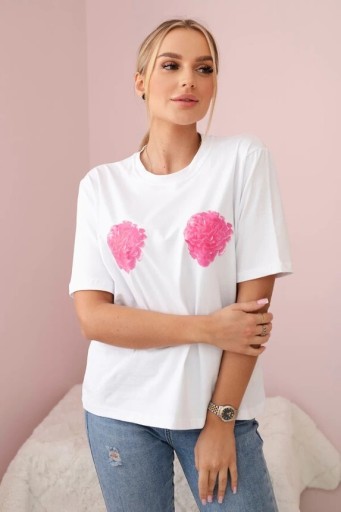 Zdjęcie oferty: T-shirt damski Basic Roses biel nowość 