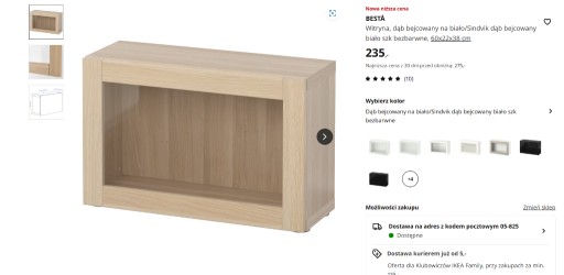 Zdjęcie oferty: IKEA BESTA WITRYNY SZAFKI ZESTAW 4X dąb bejcowany