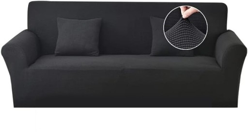 Zdjęcie oferty: Narzuta na sofę 2-os, dzianinowa, czarna