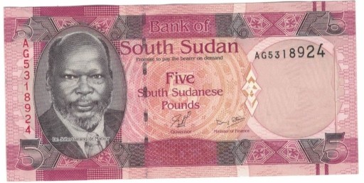 Zdjęcie oferty: SUDAN POŁUDNIOWY 5 POUNDS 2015 r