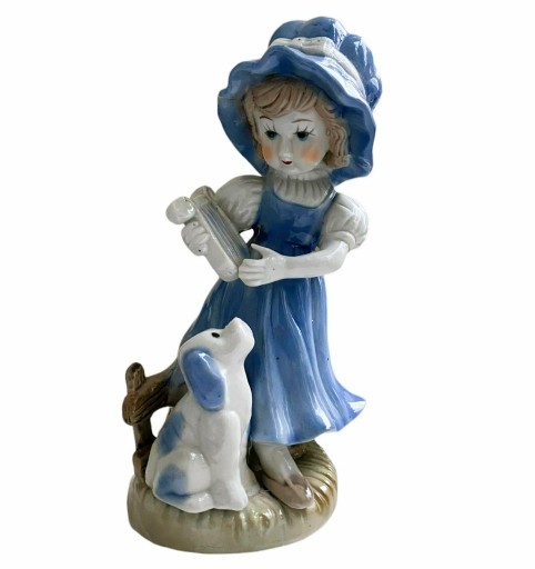 Zdjęcie oferty: Figurka porcelanowa - dziewczynka z harfą i psem