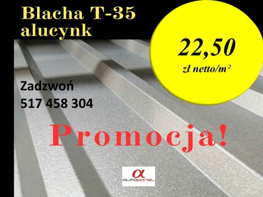 Zdjęcie oferty: Blacha trapez T-35 Alucynk pod wymiar producent 