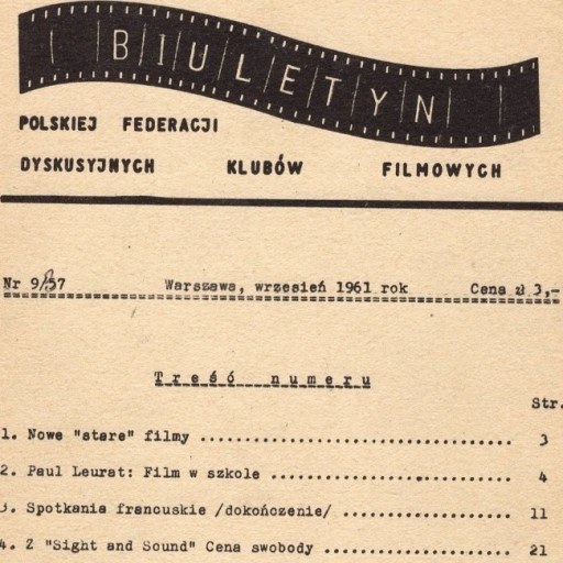 Zdjęcie oferty: Biuletyn PF DKF Nr 9/37 z 1961) r. (Wersja PDF)