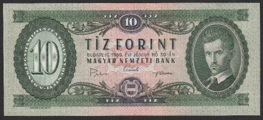 Zdjęcie oferty: Węgry 10 forintów 1969 - stan bankowy UNC