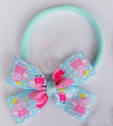 Zdjęcie oferty: Opaska do włosów głowę roczek urodziny kokardka kokarda Świnka Peppa 