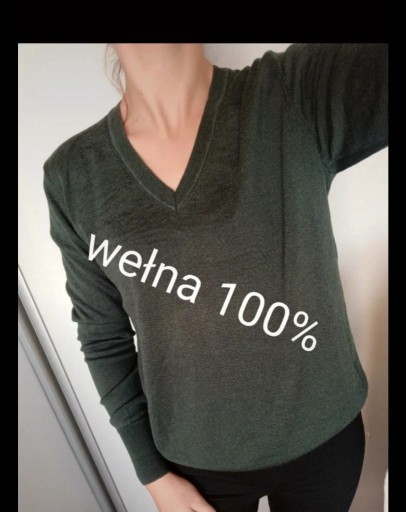 Zdjęcie oferty: Sweter 100% wełna S 36 M 38 L 40 dekolt v