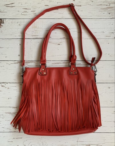 Zdjęcie oferty: Duża Torebka Damska Frędzle Red Bag Skóra Eko Idealna !
