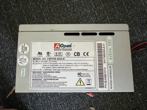 Zdjęcie oferty: Zasilacz AOpen FSP350-60HLN 350W