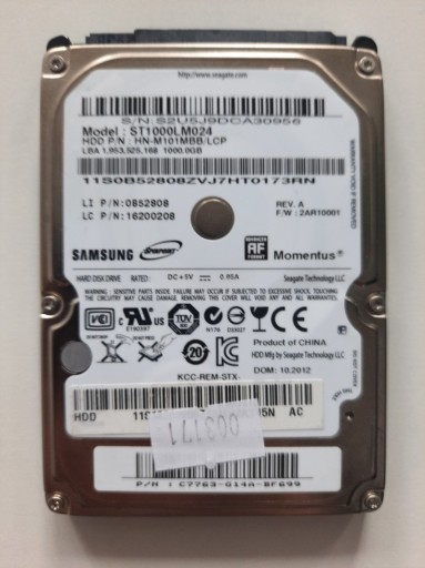 Zdjęcie oferty: Samsung ST1000LM024 1TB