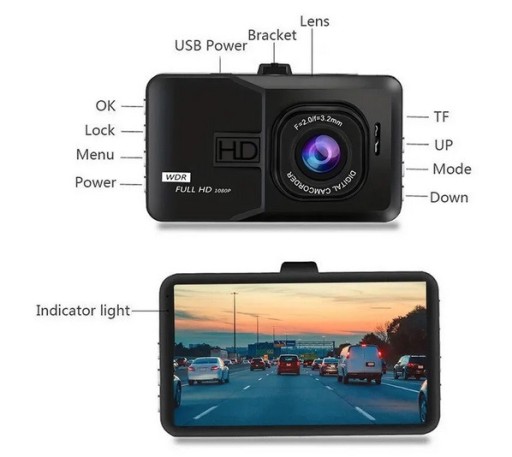 Zdjęcie oferty: Wideorejestrator HD kamera samochodowa na kartę TF