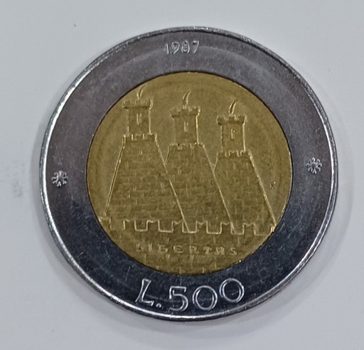 Zdjęcie oferty: San Marino - 500 lira - 1987r. 
