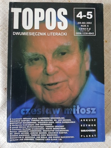 Zdjęcie oferty: Topos nr 65-66 (4-5/2002) Czesław Miłosz