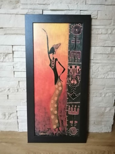 Zdjęcie oferty: Obraz w stylu afrykańskim 37 x 77,5 cm