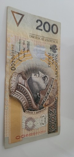 Zdjęcie oferty: Banknot 200 zł, 1994, rosnąca czcionka, nr 6000400