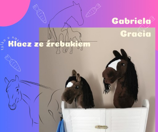 Zdjęcie oferty: Konik koń Hobby Horse na kiju klacz ze źrebakiem 