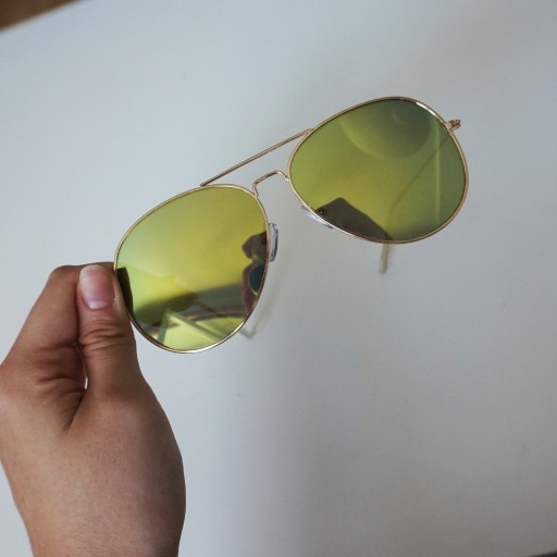 Zdjęcie oferty: Żółte neonowe okulary przeciwsłoneczne lustrzanki 