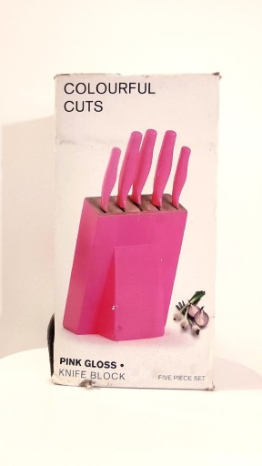 Zdjęcie oferty: Blok z nożami różowy, fuksja design, 5szt. noży