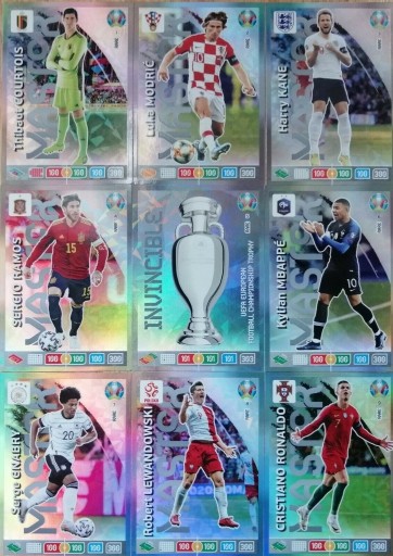 Zdjęcie oferty: 9 KART RARE MASTER EURO 2020 - RONALDO LEWANDOWSKI