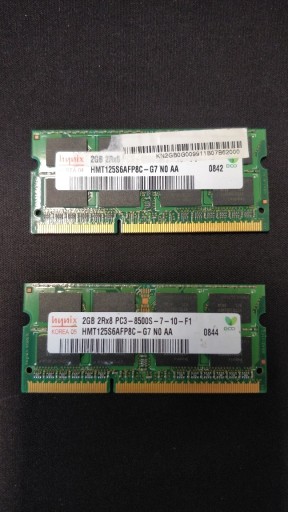 Zdjęcie oferty: Pamięć RAM laptop - HYNIX 2GB PC3-8500s-7-10-F1