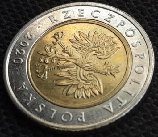 Zdjęcie oferty: 5 zł 2020 r 5zł obiegowe moneta 5 złotych 2020 rok