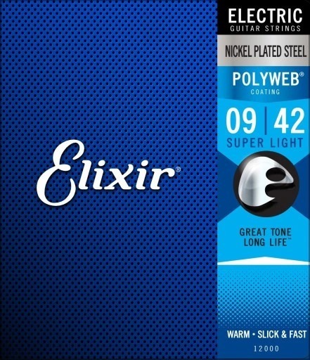 Zdjęcie oferty: Elixir do gitary elektrycznej 12000 POLYWEB 9-42 