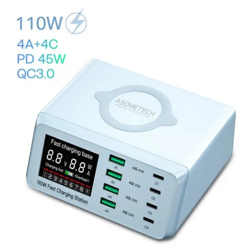 Zdjęcie oferty: ASOMETECH 110W stacja/ładowarka QC PD itp.