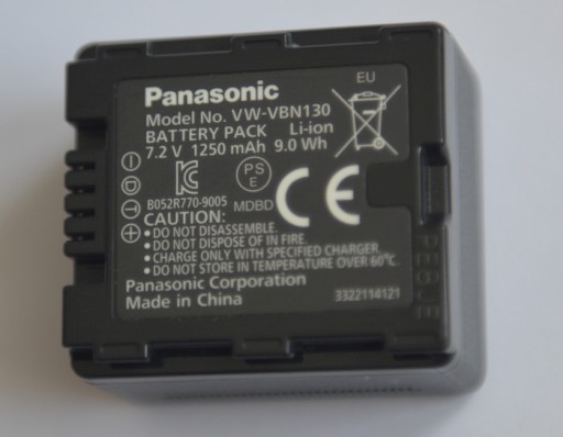 Zdjęcie oferty: PANASONIC VW-VBN130 Akumulator Oryginał 