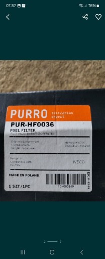 Zdjęcie oferty: Filtr purro pur hf0036 polecam